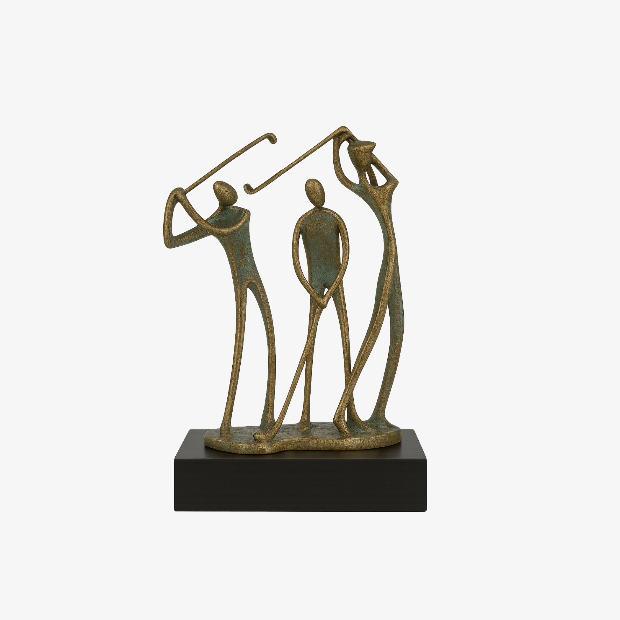 Trofeo de equipo en bronce para golf - Premio grupal personalizado clubes México